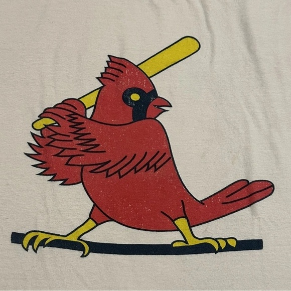 St Louis Cardinals Retro 3/4 Sleeve Raglan Tee Shirt Wright & Ditson Mens Small - Picture 3 of 5